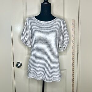 Loft women’s striped White and Black Top
